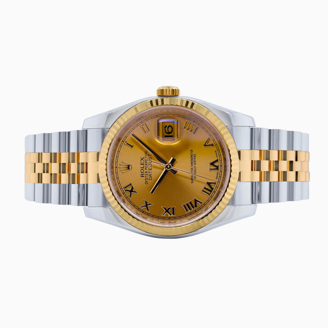 Rolex Datejust Champagne Roman Jubilee 116233 - luxuriantconcierge