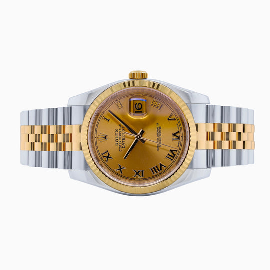 Rolex Datejust Champagne Roman Jubilee 116233 - luxuriantconcierge