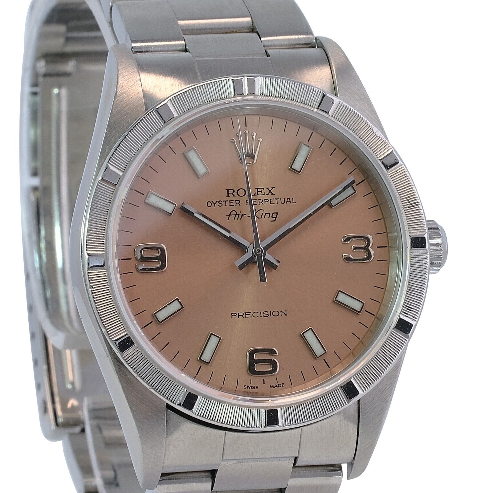 Rolex Air-king Stainless Steel Salmon "Explorer Dial" Oyster Band 34mm - luxuriantconcierge