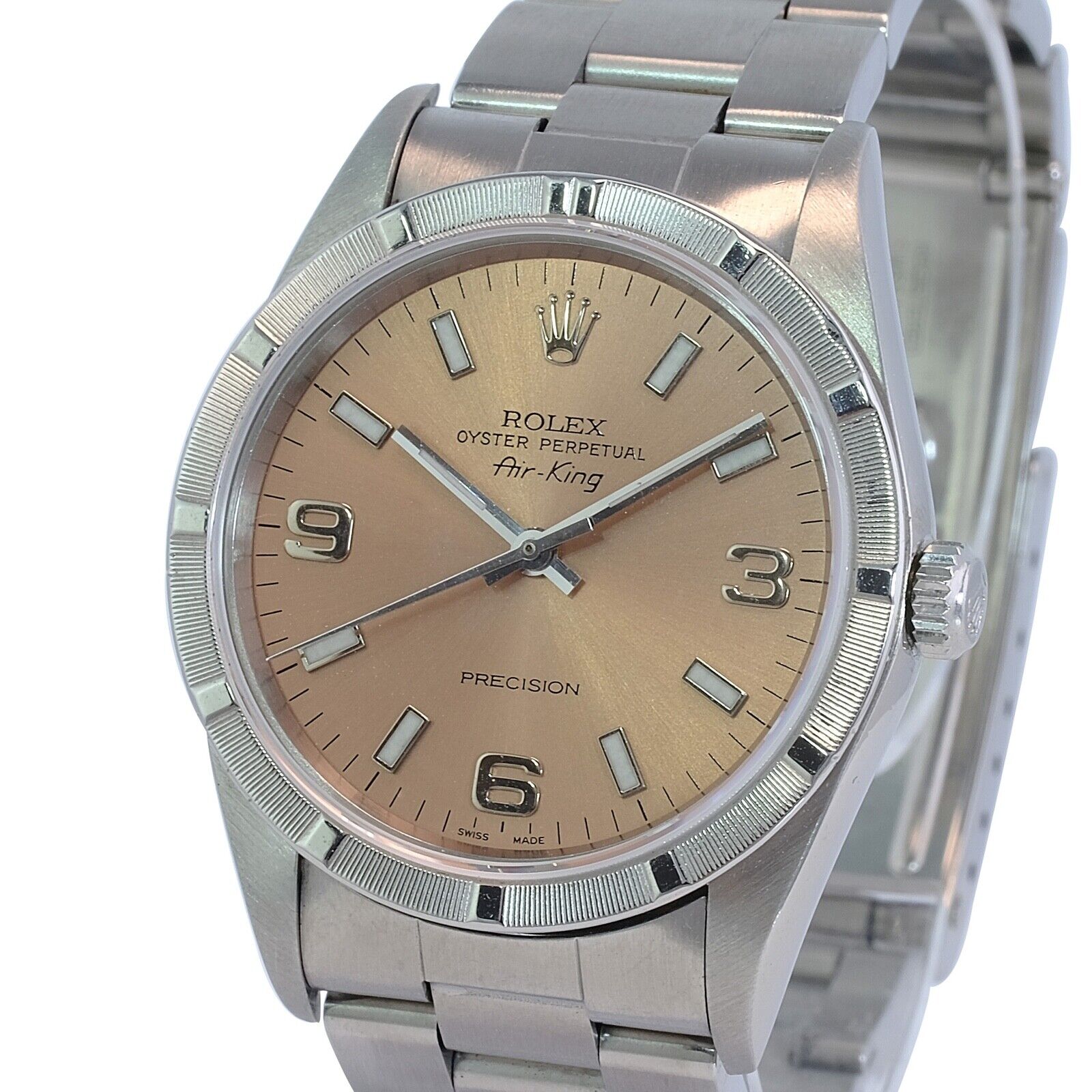 Rolex Air-king Stainless Steel Salmon "Explorer Dial" Oyster Band 34mm - luxuriantconcierge