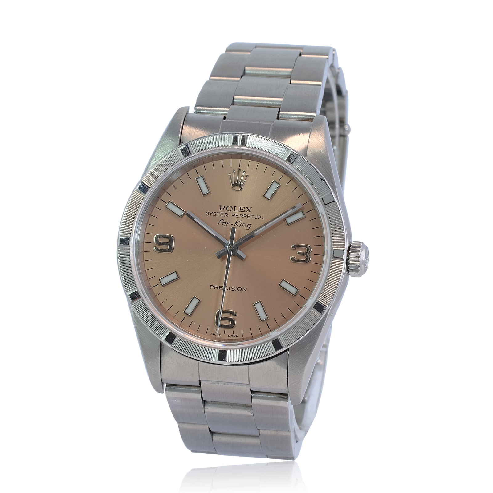 Rolex Air-king Stainless Steel Salmon "Explorer Dial" Oyster Band 34mm - luxuriantconcierge