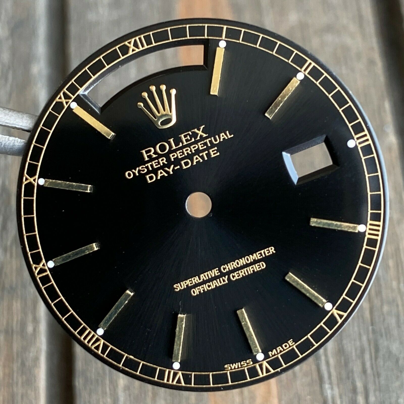 Original Rolex Day-Date 18K Yellow Gold Black Index Dial 18038, 18238, 118238 - luxuriantconcierge