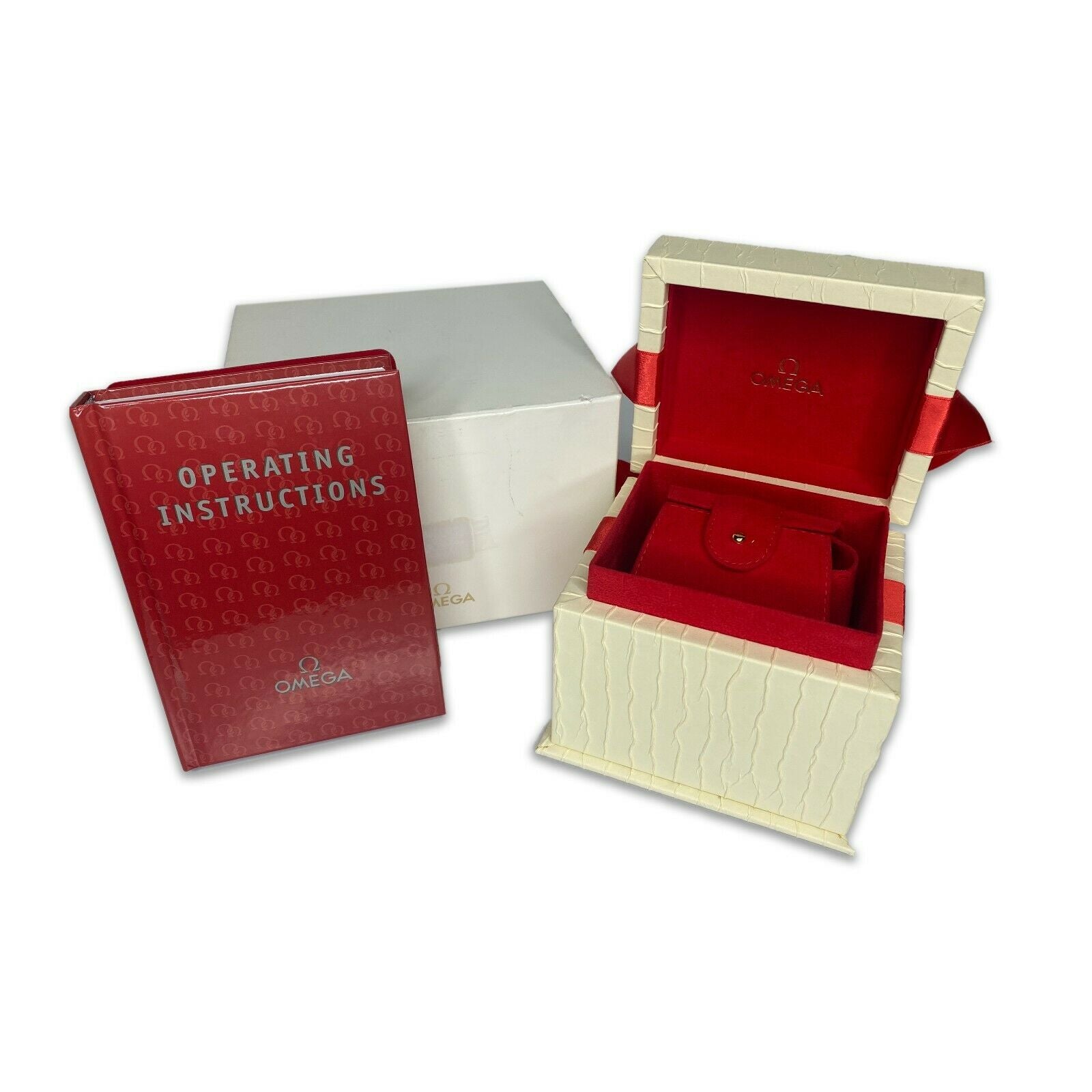 Vintage Omega Gift Watch Box with Signed Omega Outer Box, certificate, booklet - luxuriantconcierge