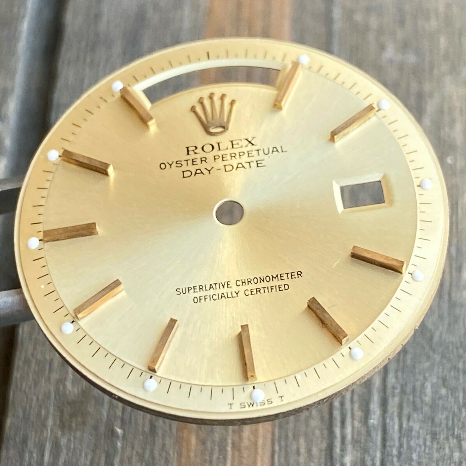 Rolex Day-Date RARE Vintage Champagne Index Pie-Pan Dial for ref. 1803 1807 - luxuriantconcierge