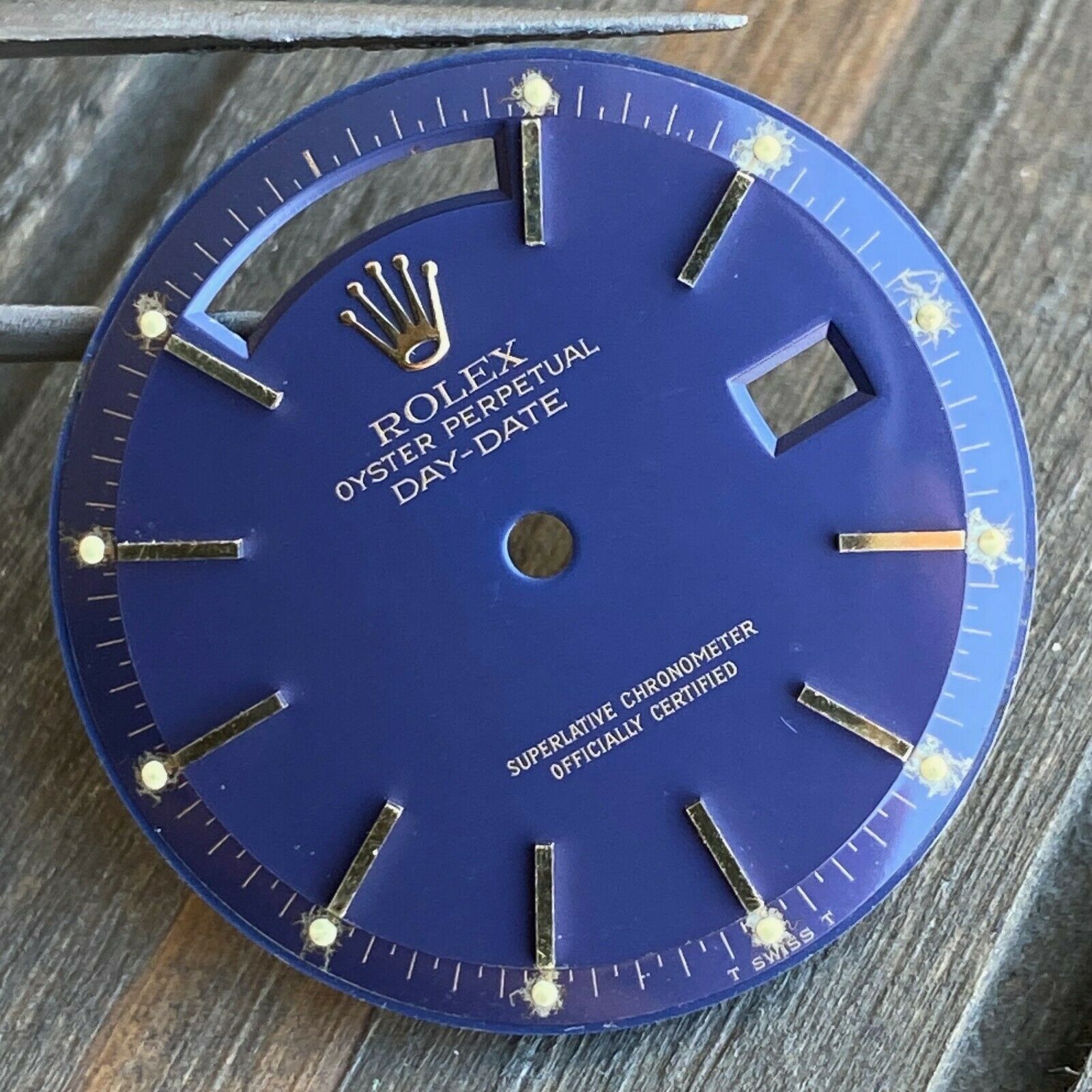 Rolex Day-Date RARE Vintage Bluish Purple Index Pie-Pan Dial for ref. 1803 1807 - luxuriantconcierge