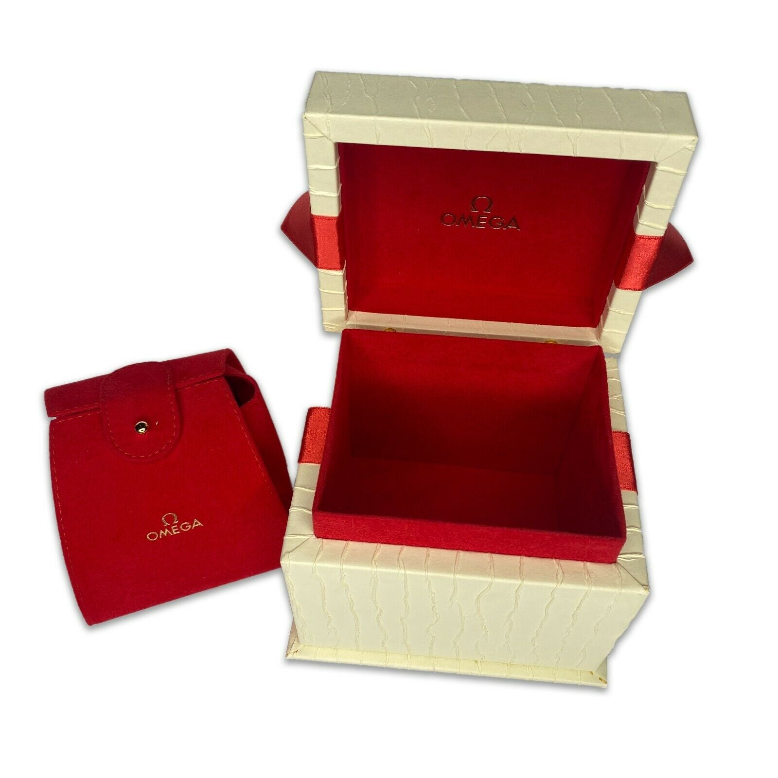 Vintage Omega Gift Watch Box with Signed Omega Outer Box, certificate, booklet - luxuriantconcierge