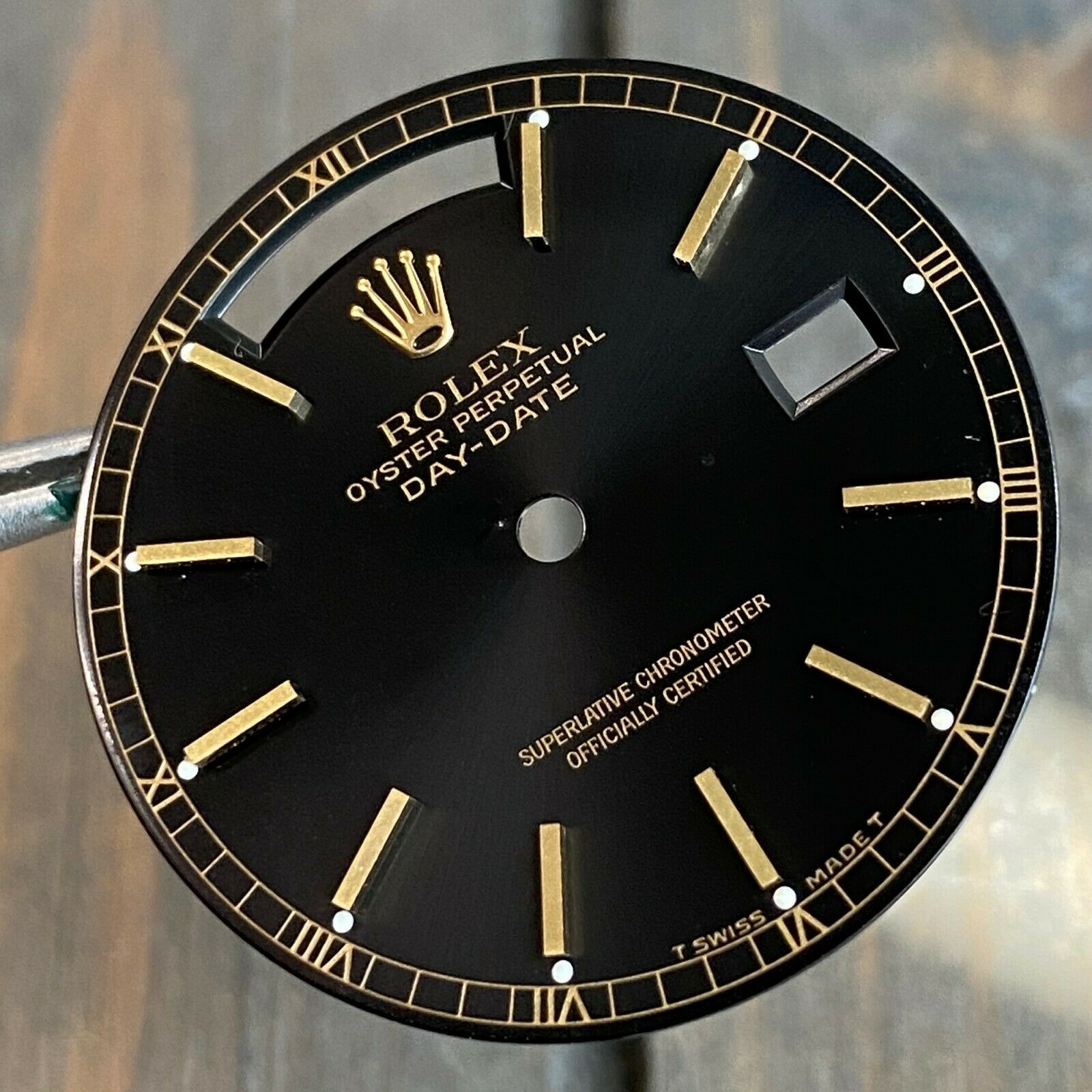 Rolex Day-Date Gold Watch Black Index Dial for Ref. 18038 182383 - luxuriantconcierge