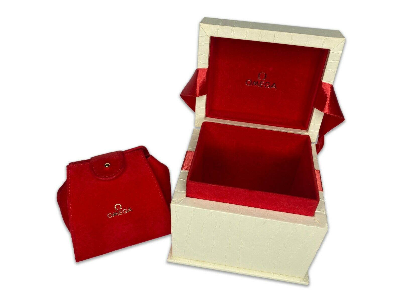 Vintage Omega Gift Watch Box w/ Signed Omega Outer Box, certificate, booklet - luxuriantconcierge