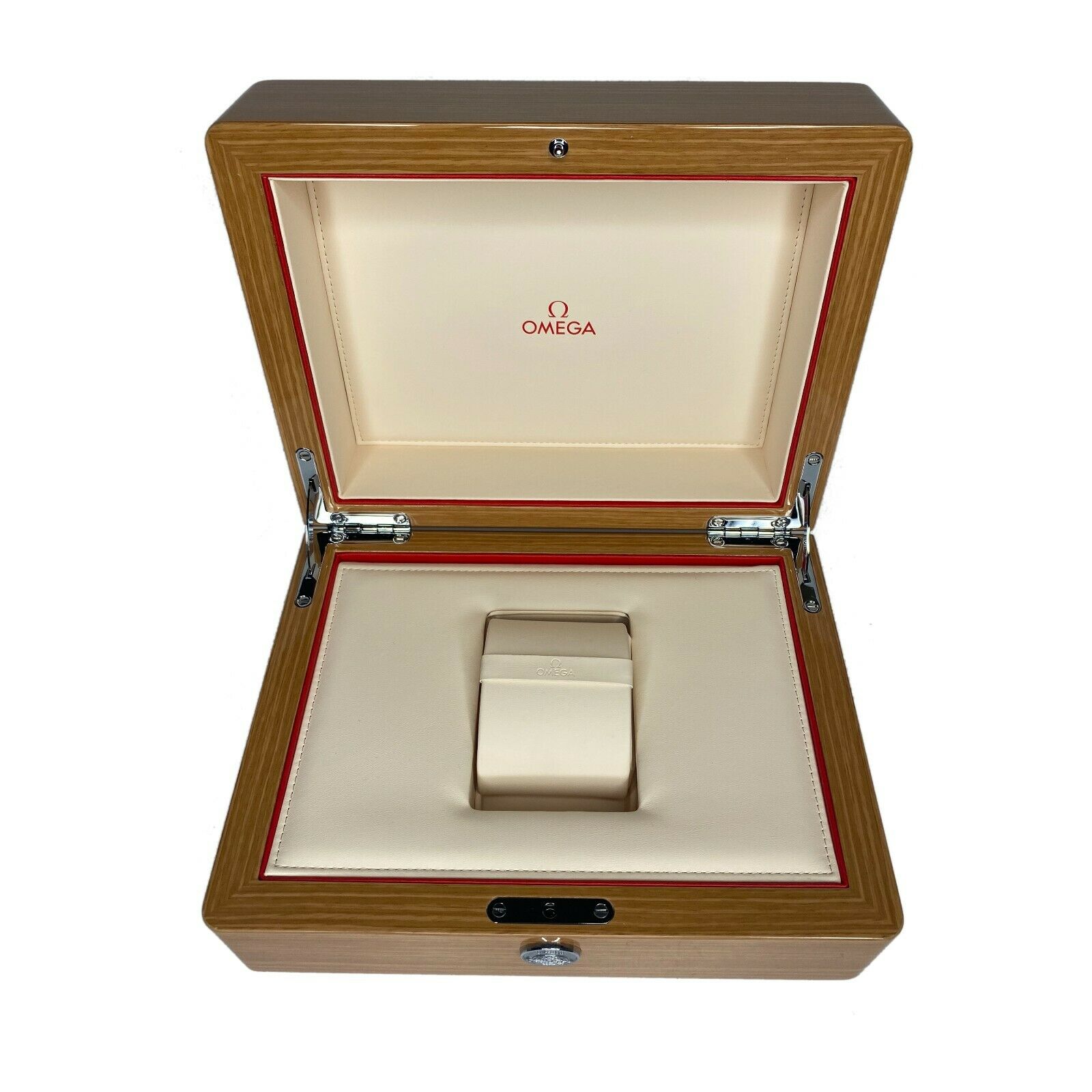 Vintage Omega Brown Wood Extra Large Watch Box with Outer Box - luxuriantconcierge