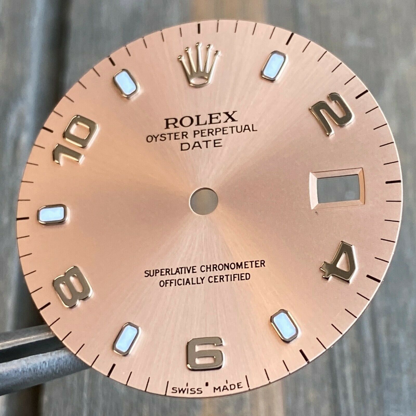 Original Rolex Date Size Steel Salmon Arabic & Index Dial 34mm - luxuriantconcierge