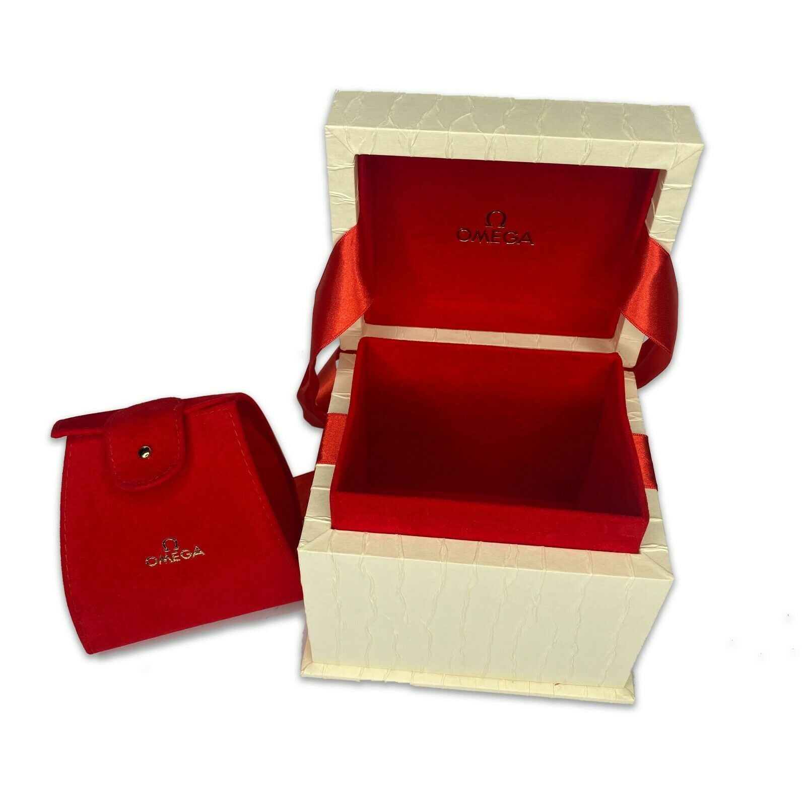 Vintage Omega Gift Watch Box with Signed Omega Outer Box and certificate - luxuriantconcierge