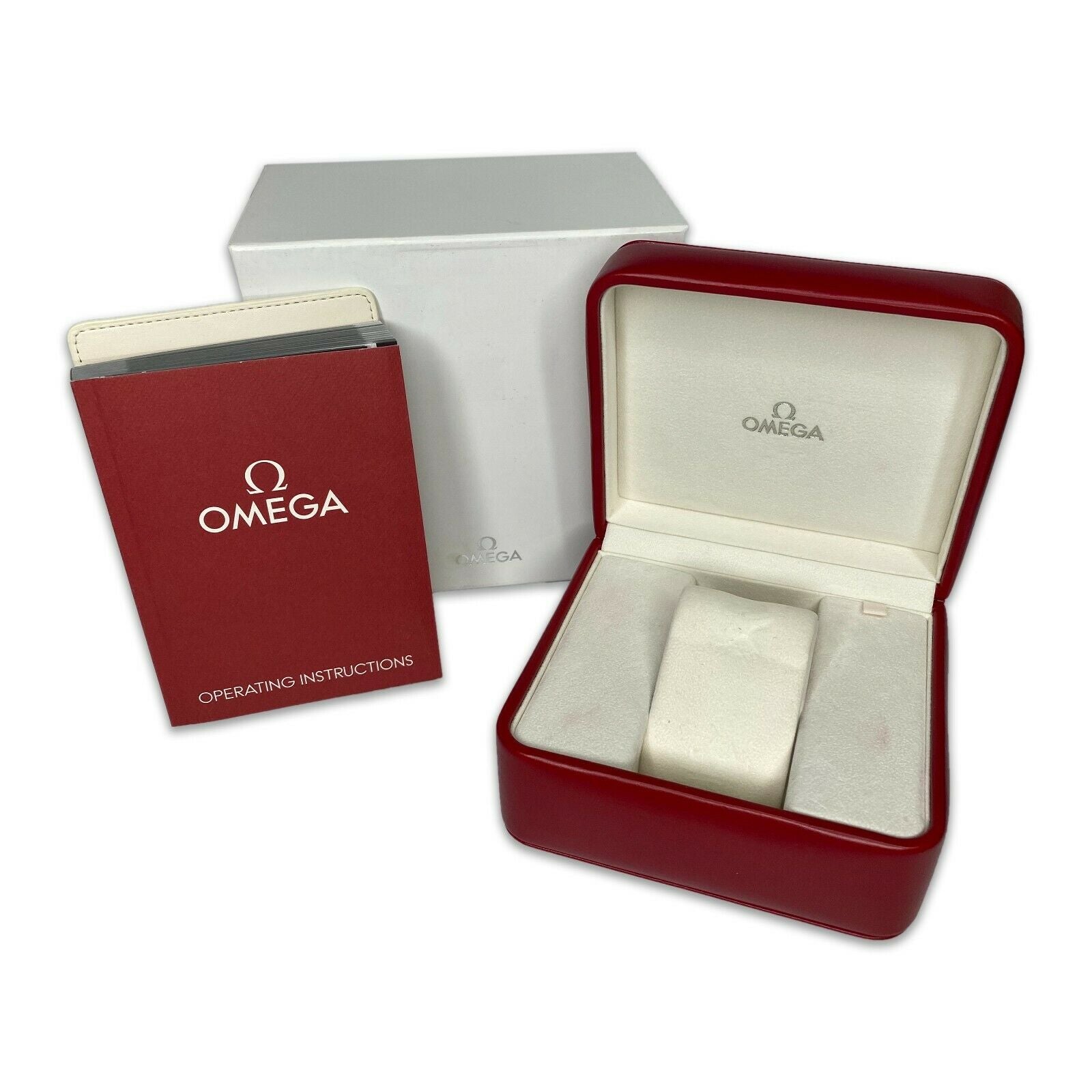 Vintage Omega Watch Box with Outer Box and certificate wallet, & booklet - luxuriantconcierge