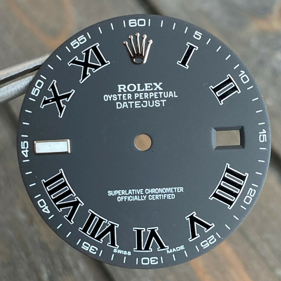 Rolex Datejust II Stainless Steel Matte Black Roman Numeral Dial 41mm - luxuriantconcierge