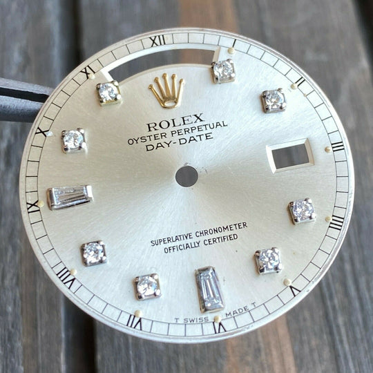 Original Rolex Day-Date 18K White Gold Silver Diamond Dial 36mm - luxuriantconcierge
