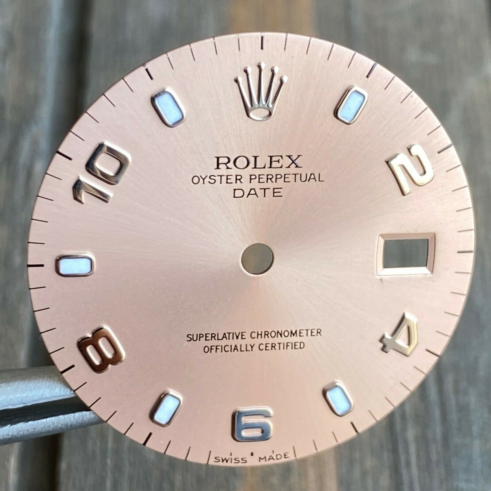 Original Rolex Date Size Steel Salmon Arabic & Index Dial 34mm - luxuriantconcierge