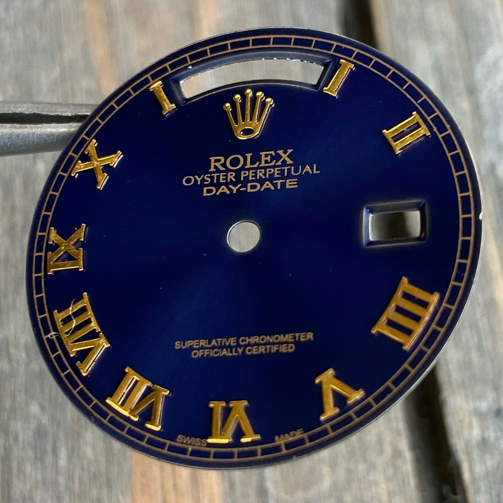 Original Rolex RARE Day-Date 18K Yellow Blue Dial w/ Roman Marker 36mm - luxuriantconcierge