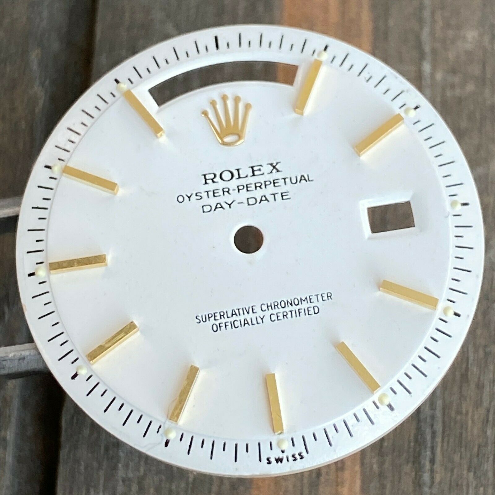 Rolex Day-Date RARE White Index Pie-Pan Dial for ref. 1803 1807 Gold Watch - luxuriantconcierge