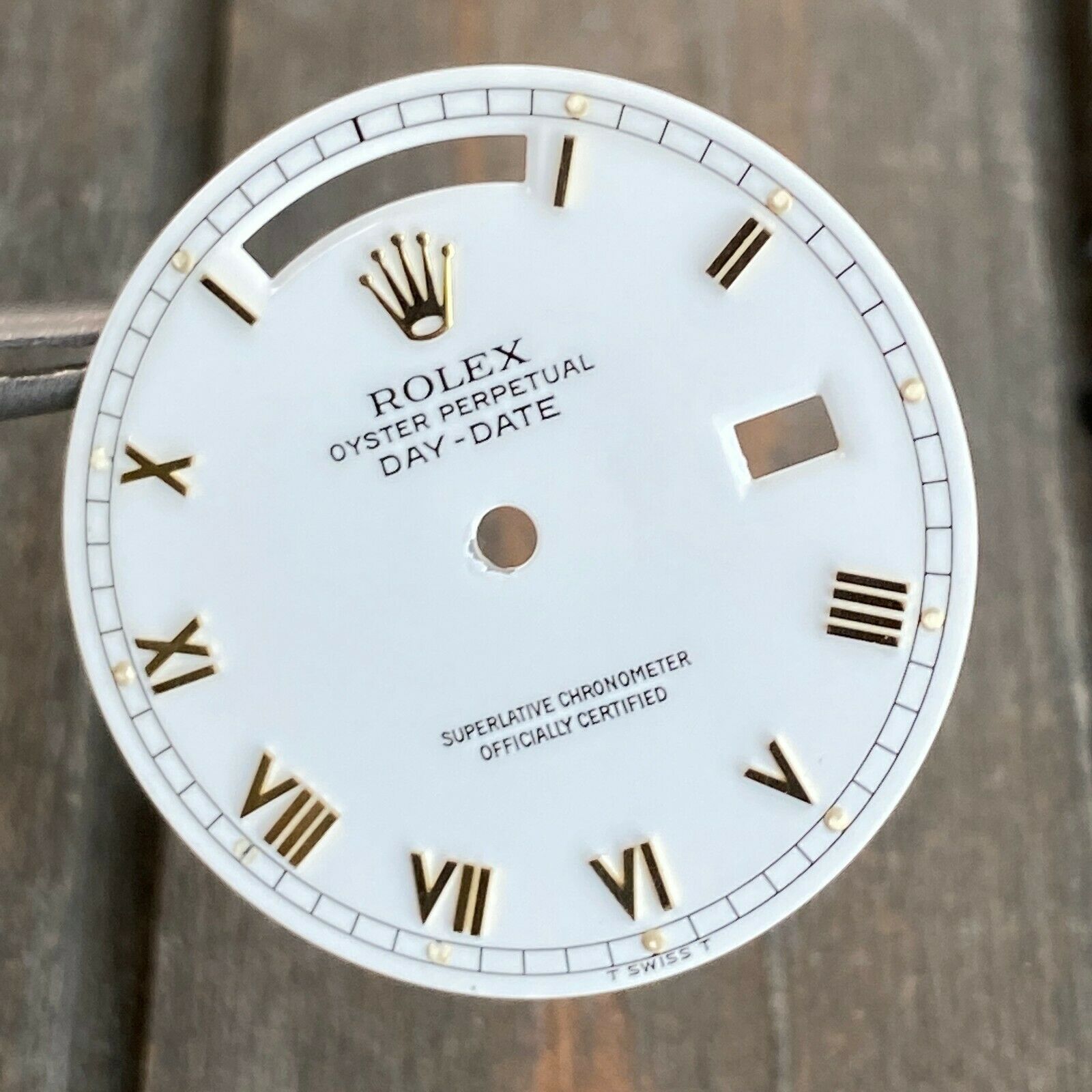 Rolex Day-Date Gold Watch White "Skinny" Roman Numeral Dial for Ref 18038 182383 - luxuriantconcierge