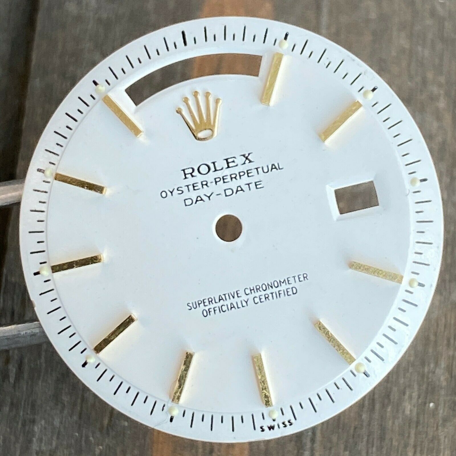 Rolex Day-Date RARE White Index Pie-Pan Dial for ref. 1803 1807 Gold Watch - luxuriantconcierge