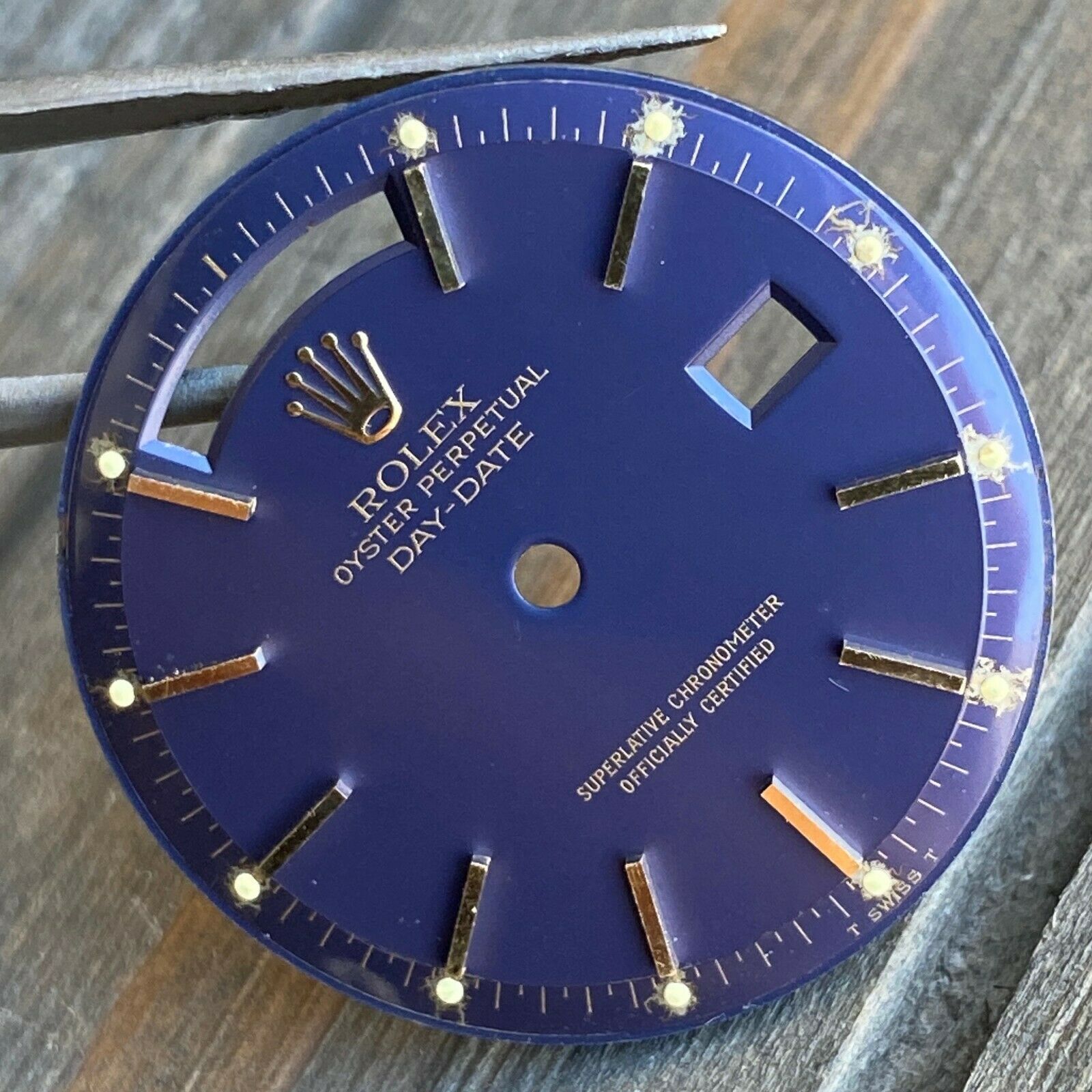 Rolex Day-Date RARE Vintage Bluish Purple Index Pie-Pan Dial for ref. 1803 1807 - luxuriantconcierge