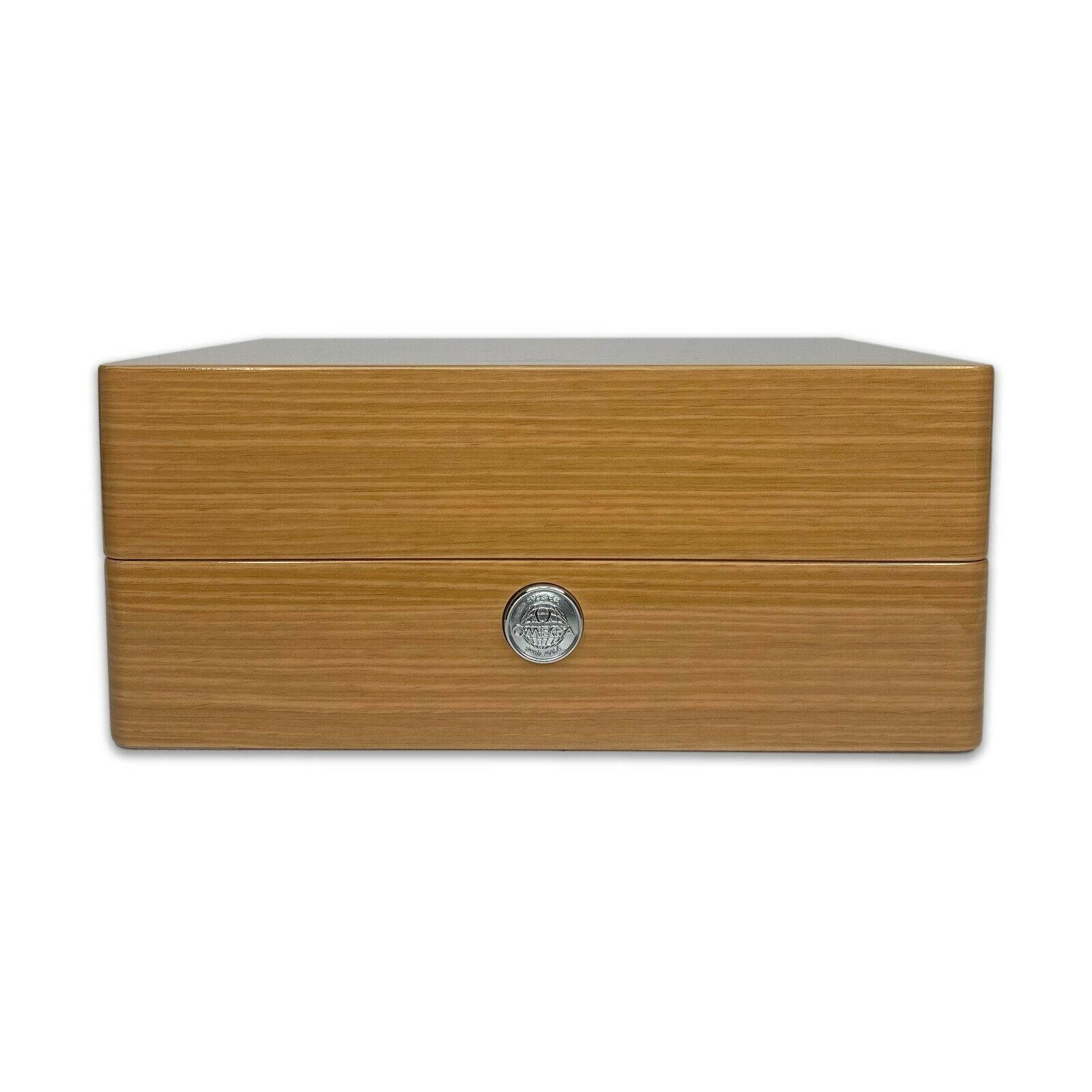 Vintage Omega Brown Wood Extra Large Watch Box with Outer Box - luxuriantconcierge