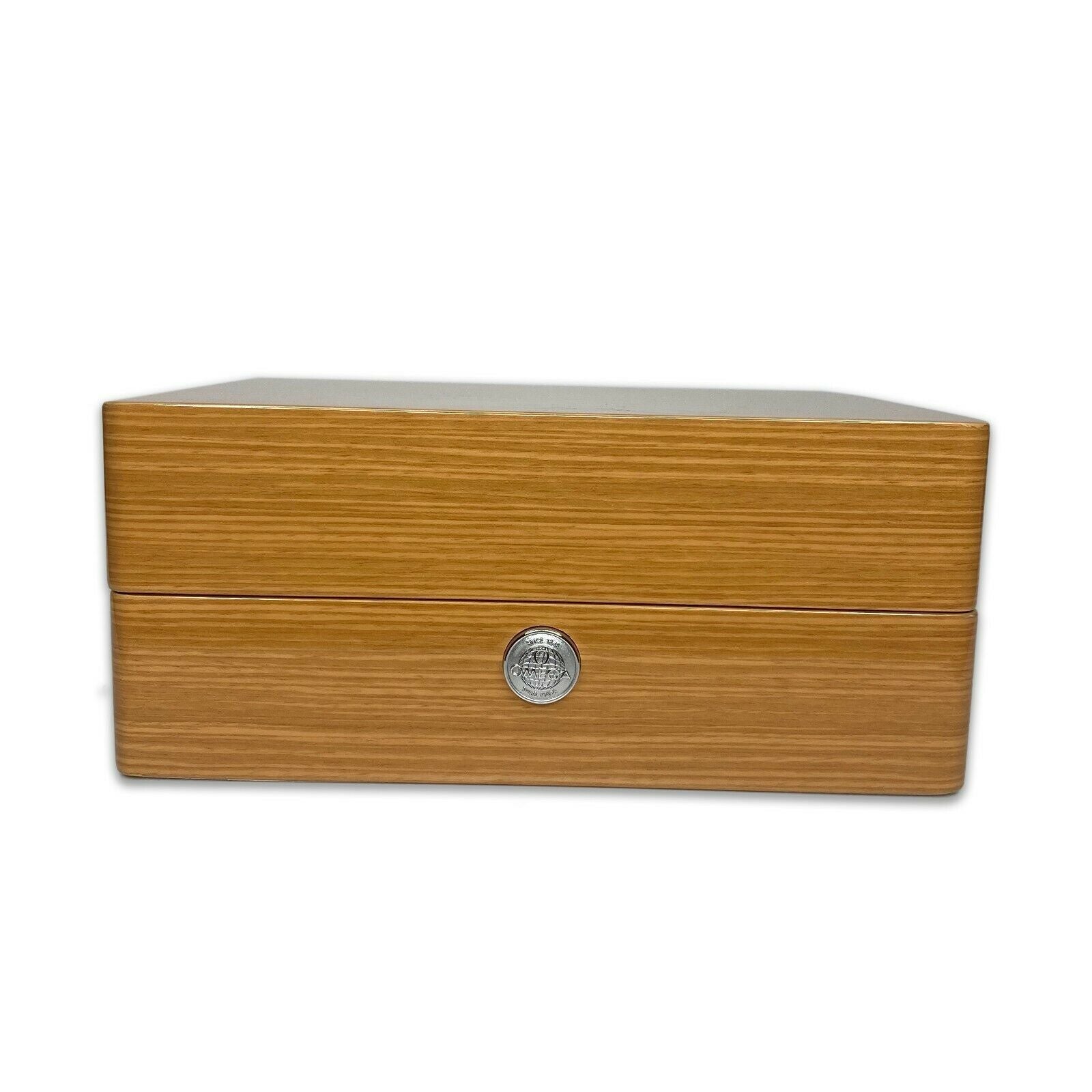 Vintage Omega Brown Wood Extra Large Watch Box with Outer Box - luxuriantconcierge