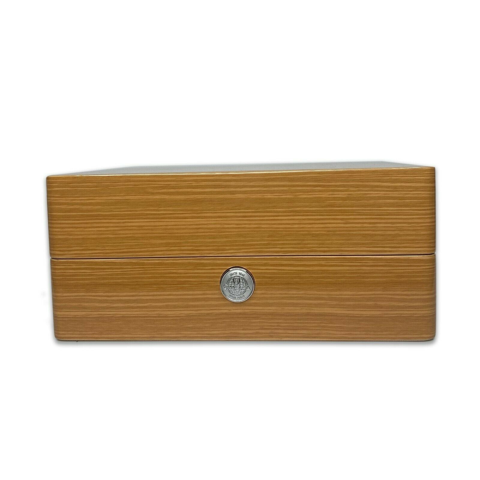 Vintage Omega Brown Wood Extra Large Watch Box with Outer Box - luxuriantconcierge