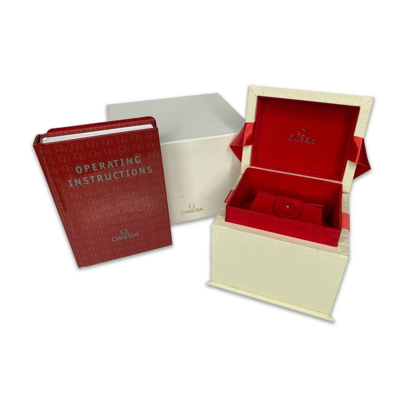 Vintage Omega Gift Watch Box w/ Signed Omega Outer Box, certificate, booklet - luxuriantconcierge