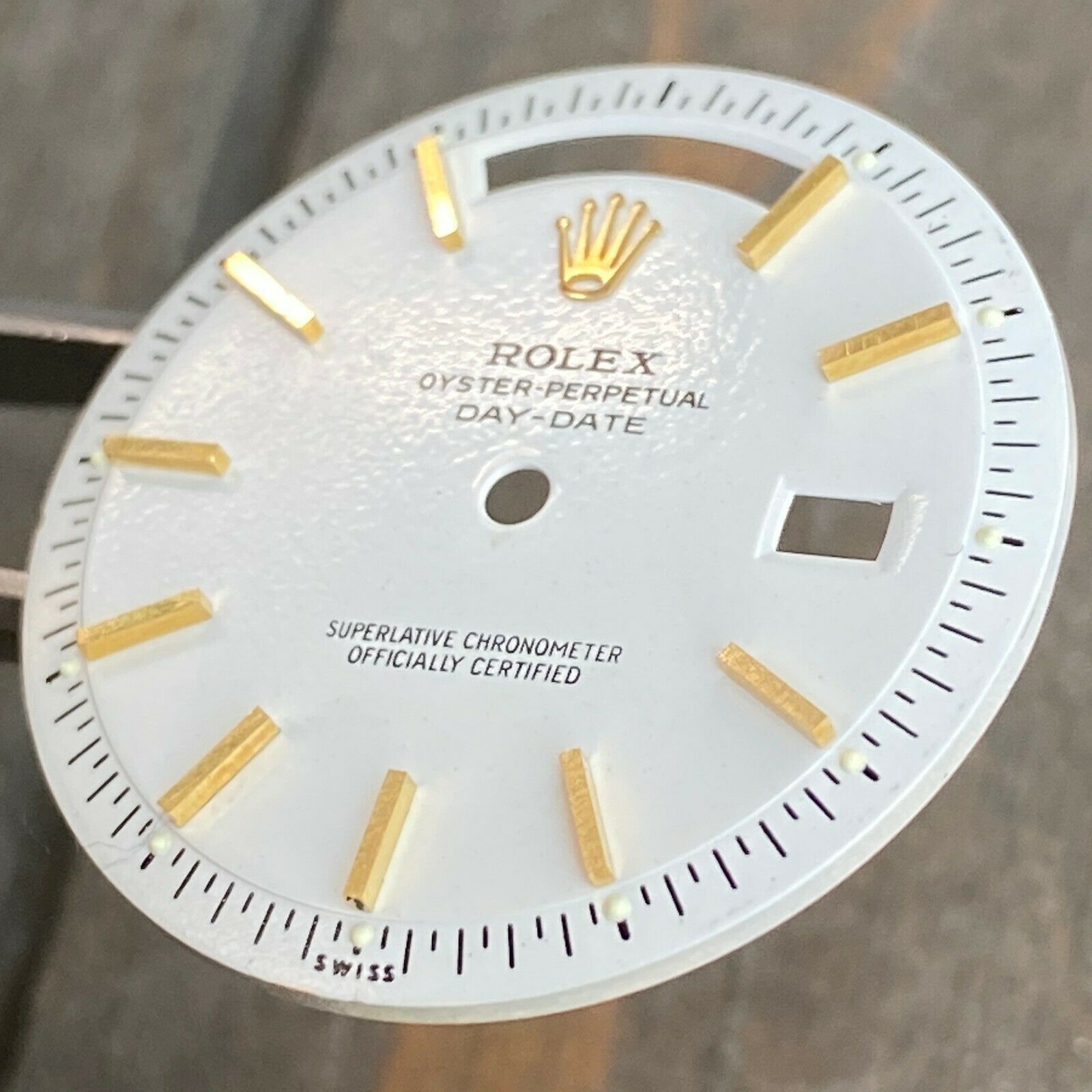 Rolex Day-Date RARE White Index Pie-Pan Dial for ref. 1803 1807 Gold Watch - luxuriantconcierge