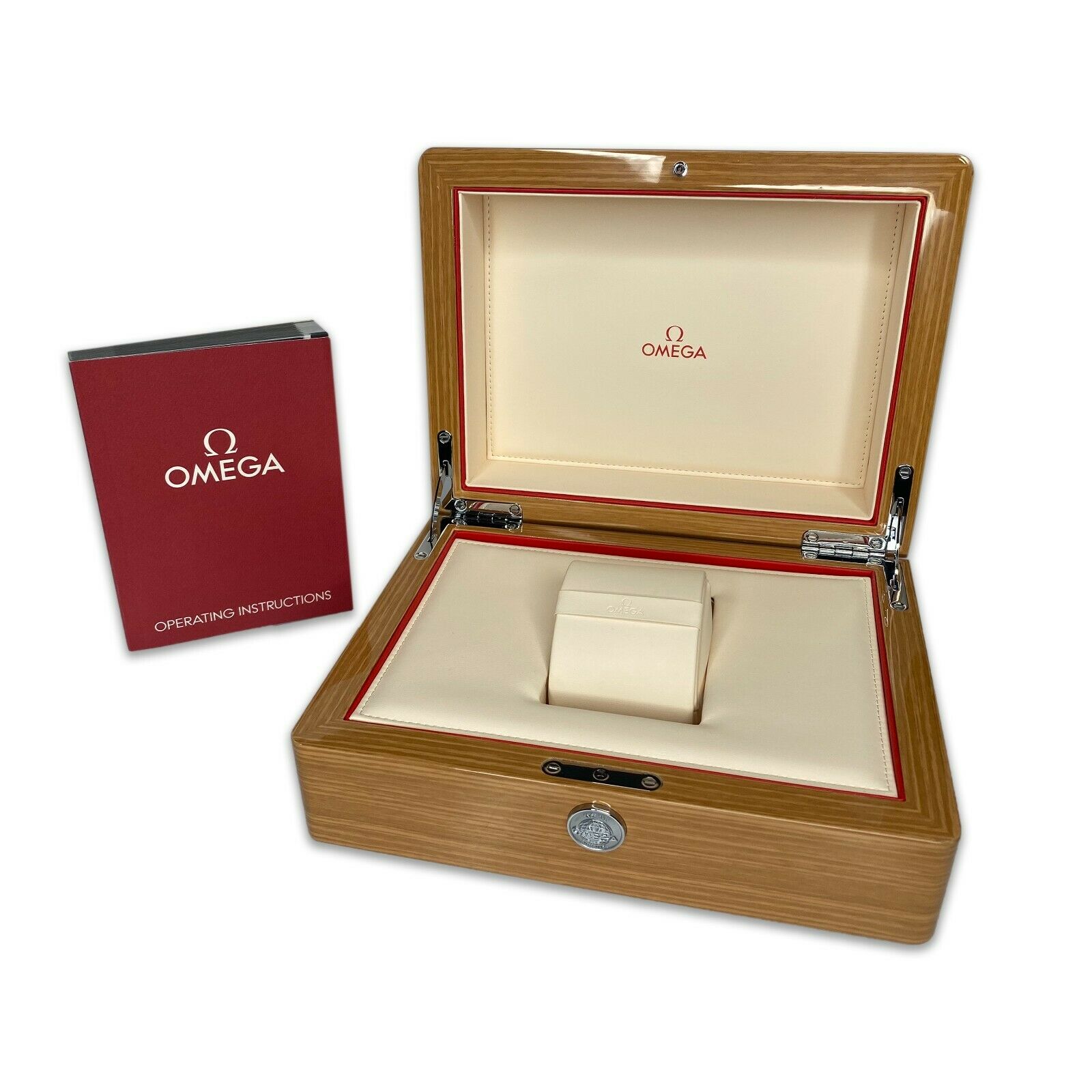 Vintage Omega Brown Wood Extra Large Watch Box with Outer Box - luxuriantconcierge