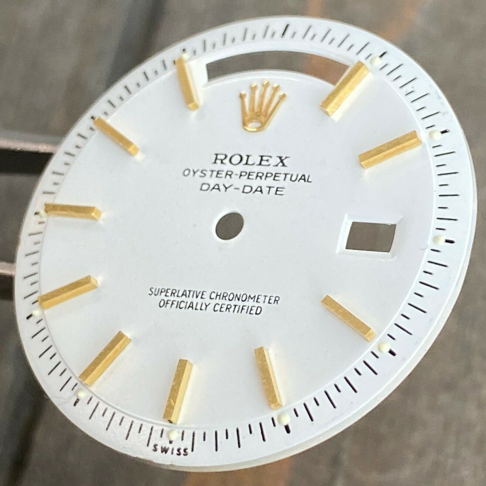 Rolex Day-Date RARE White Index Pie-Pan Dial for ref. 1803 1807 Gold Watch - luxuriantconcierge