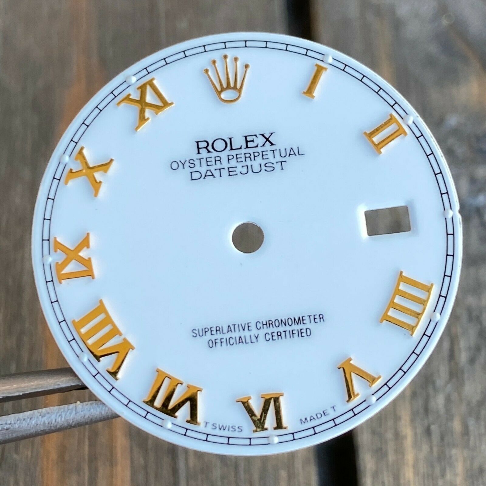 Original Rolex RARE White Ceramic Roman Numeral Hour Marker Dial Two-Tone 36mm - luxuriantconcierge