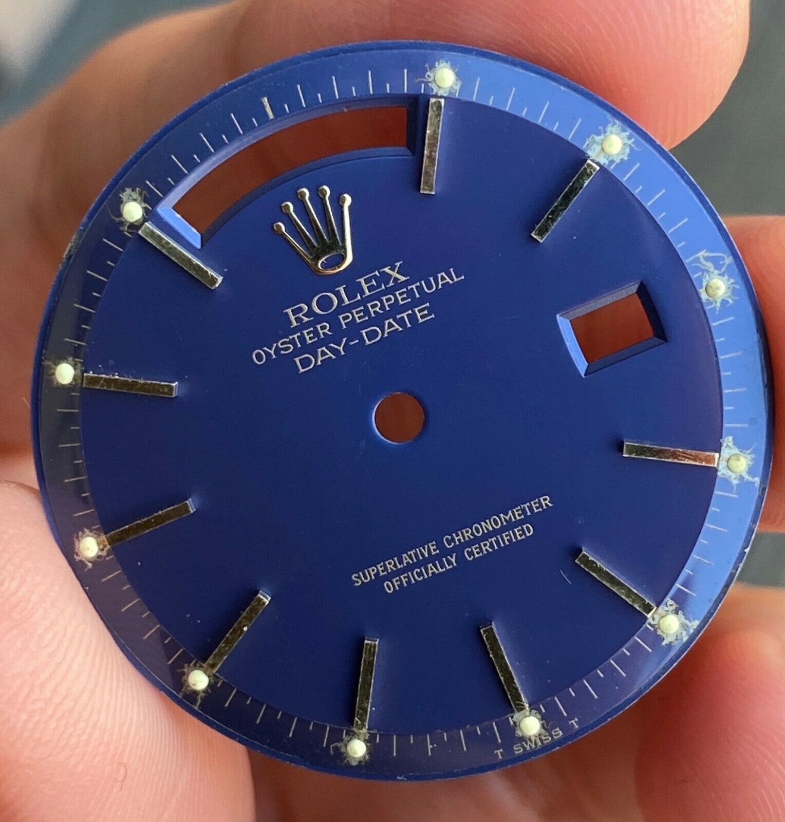 Rolex Day-Date RARE Vintage Bluish Purple Index Pie-Pan Dial for ref. 1803 1807 - luxuriantconcierge