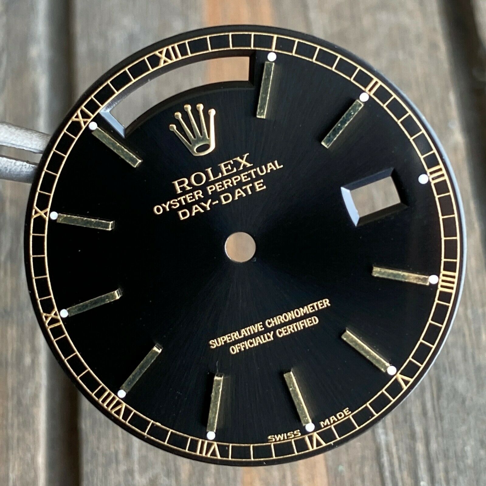 Original Rolex Day-Date 18K Yellow Gold Black Index Dial 18038, 18238, 118238 - luxuriantconcierge