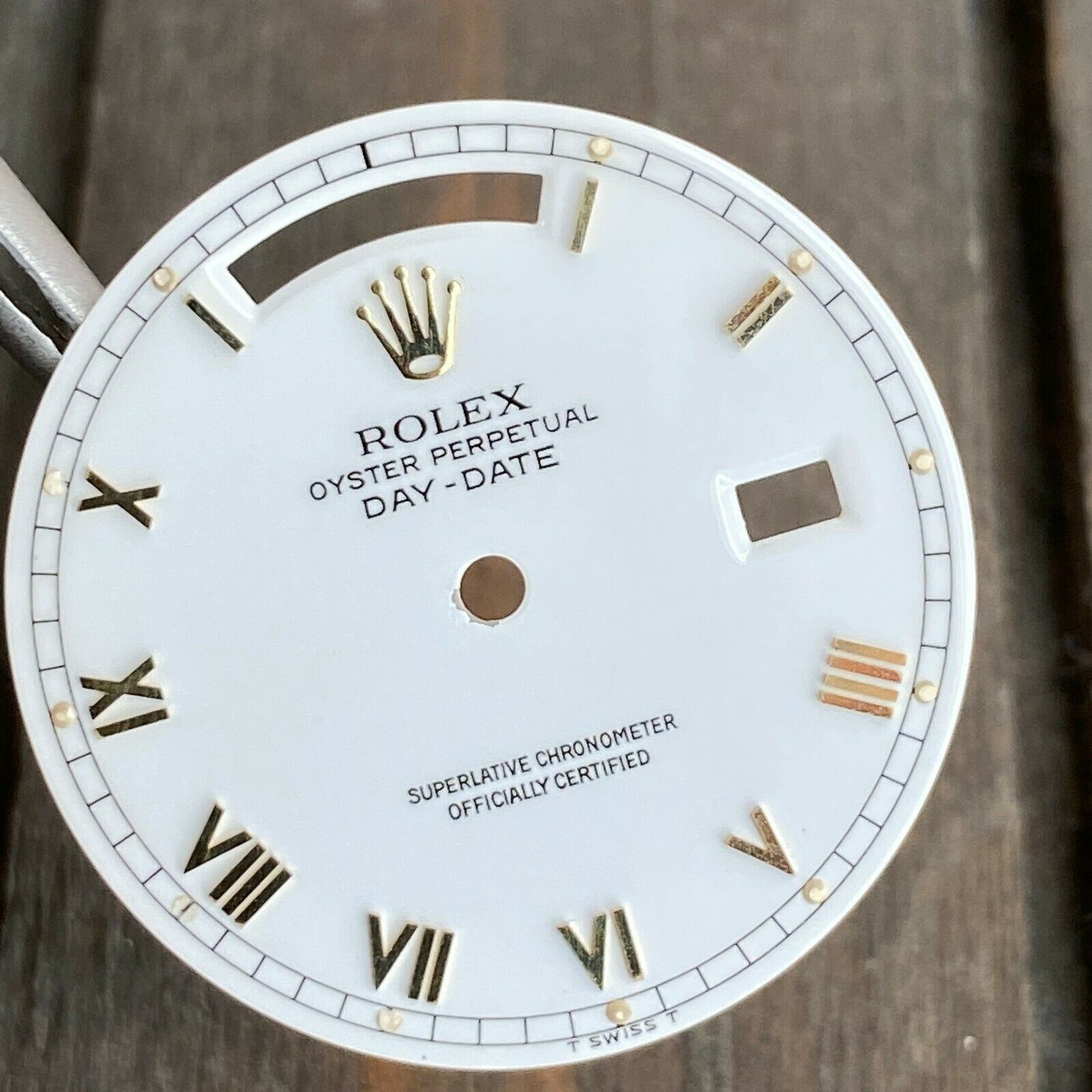 Rolex Day-Date Gold Watch White "Skinny" Roman Numeral Dial for Ref 18038 182383 - luxuriantconcierge
