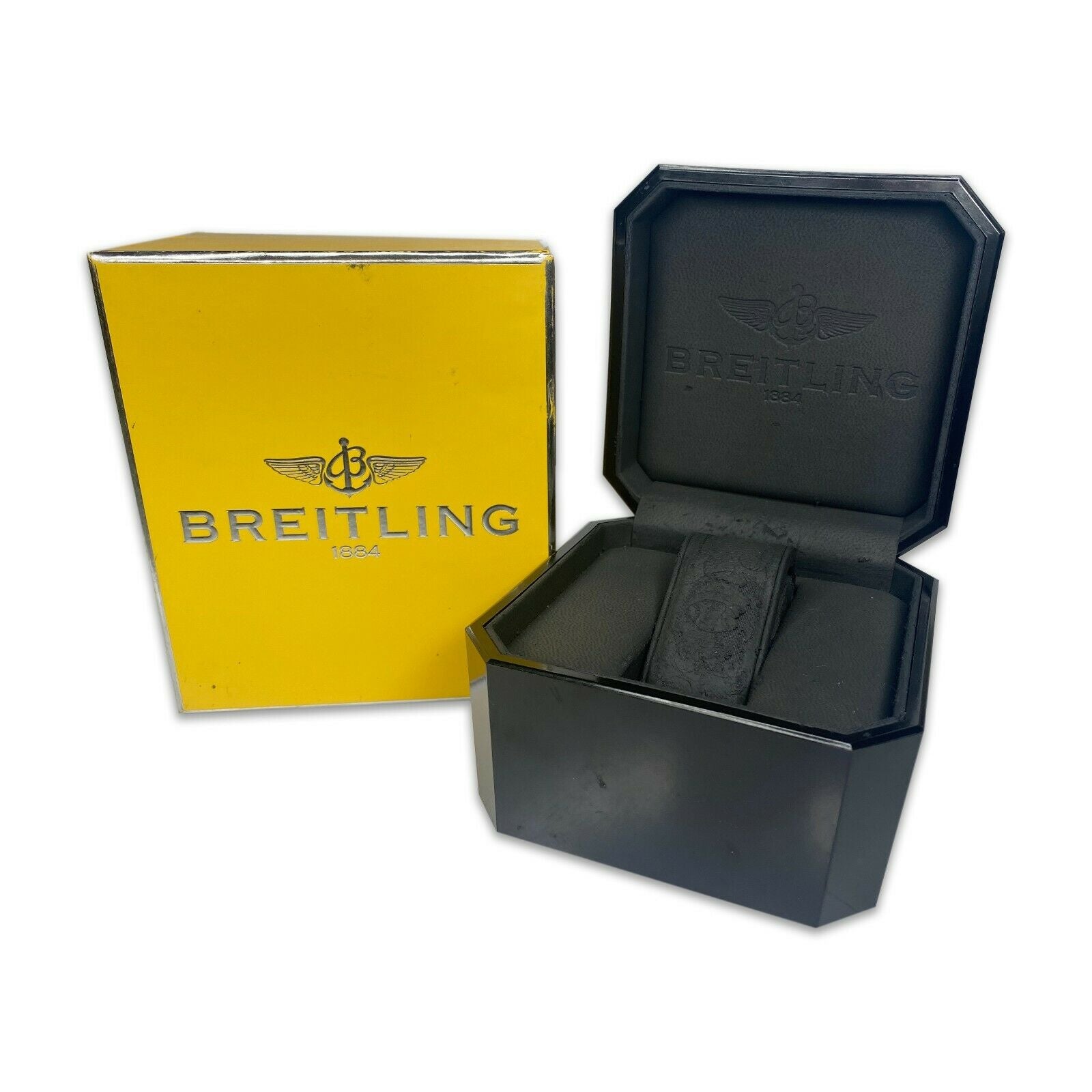 Breitling Watch Box with pillow and Outer Yellow Box - luxuriantconcierge