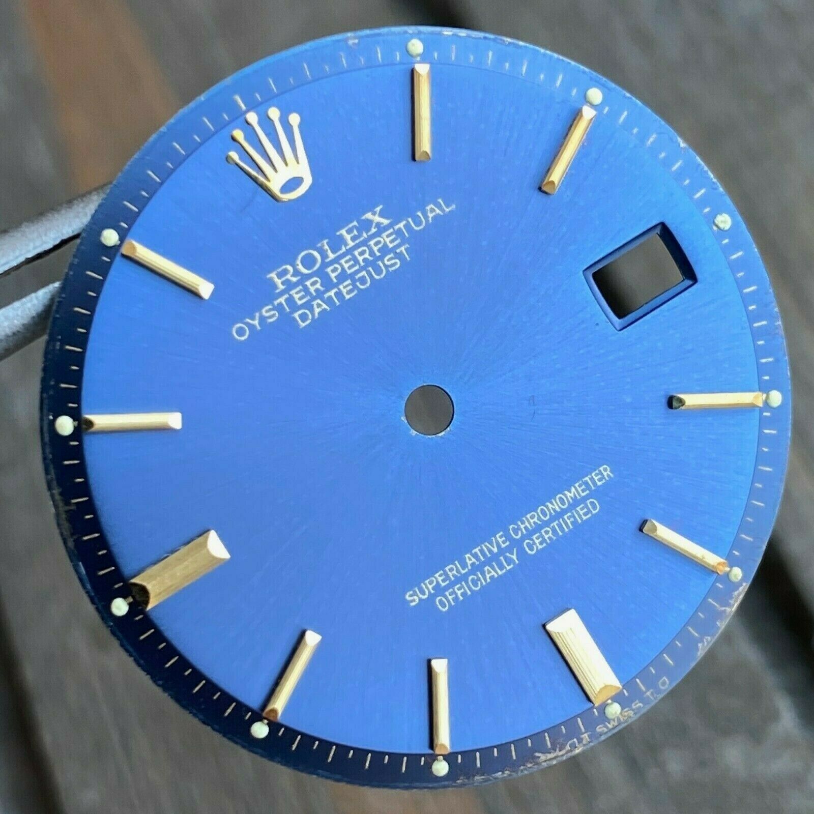 RARE Rolex Datejust Blue Index Dial Pie-Pan 1600 1601 1603 - 100% ORIGINAL - luxuriantconcierge