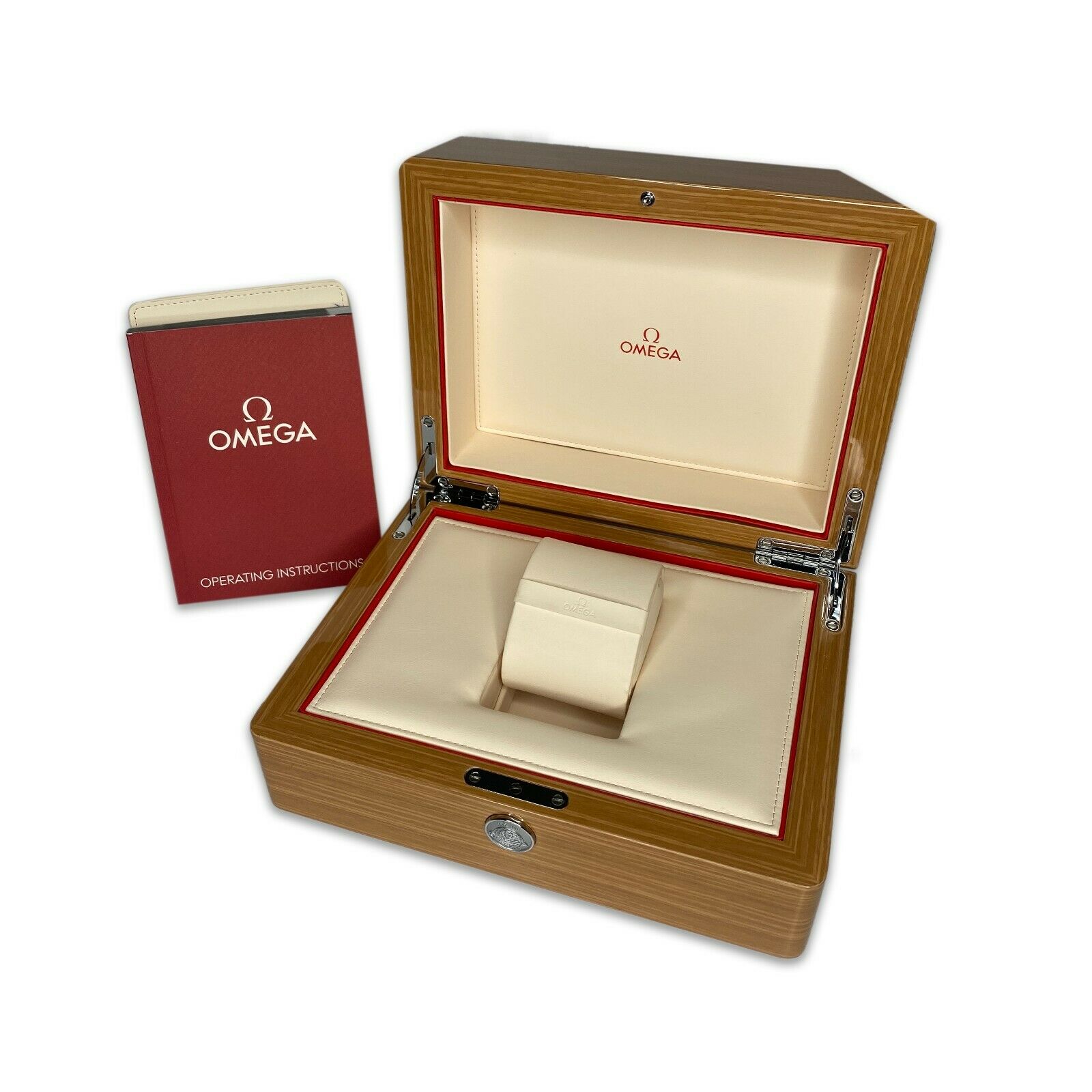 Vintage Omega Brown Wood Extra Large Watch Box with Outer Box - luxuriantconcierge