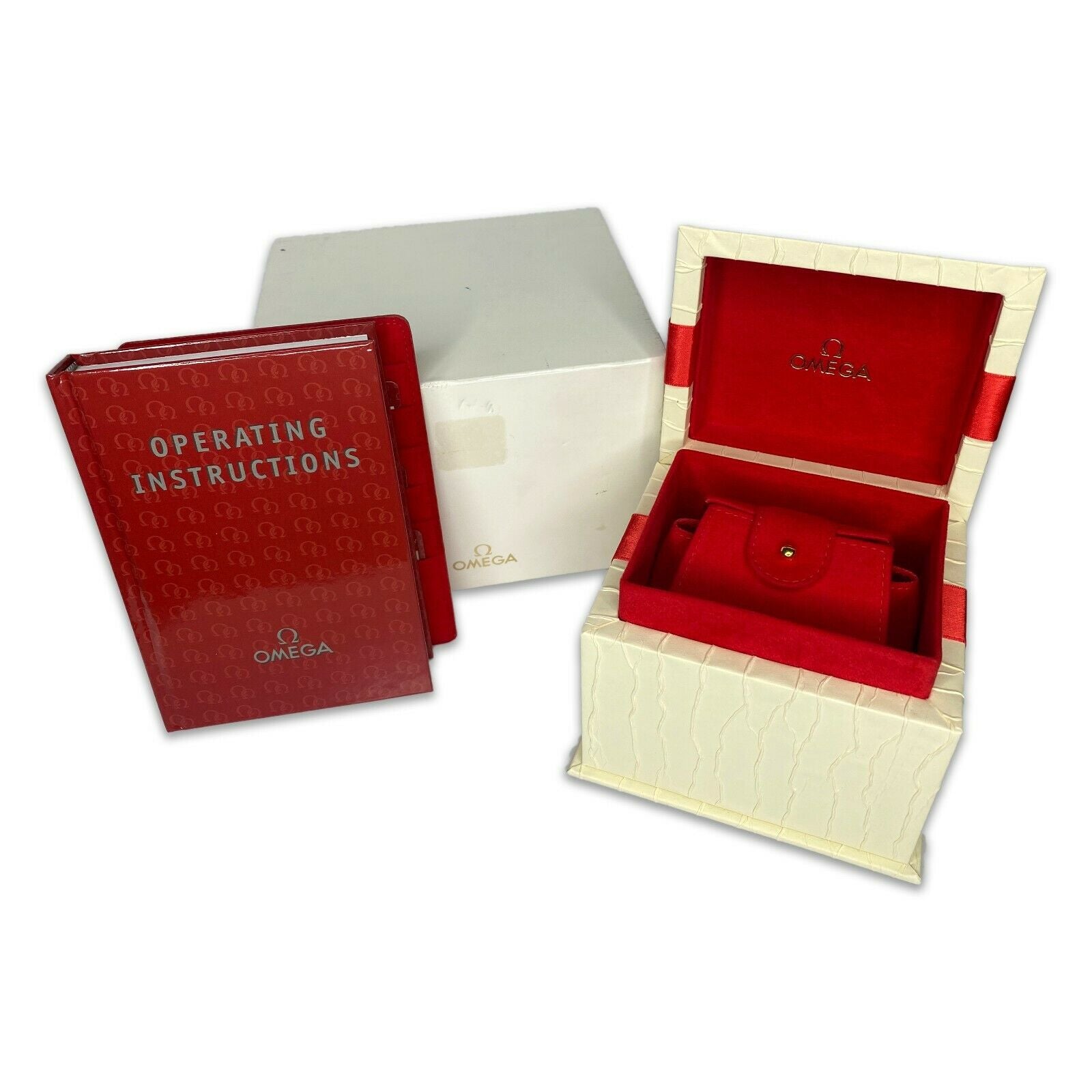 Vintage Omega Gift Watch Box w/ Signed Omega Outer Box, certificate, booklet - luxuriantconcierge