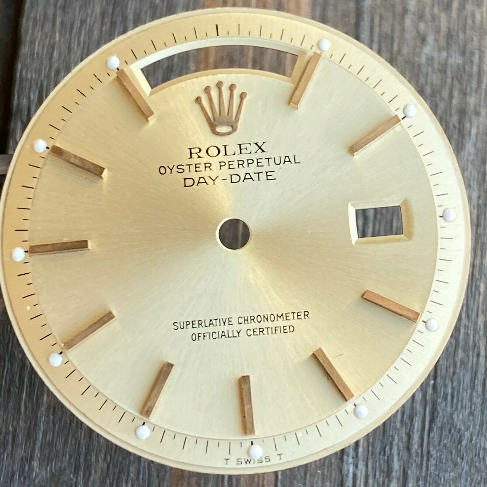 Rolex Day-Date RARE Vintage Champagne Index Pie-Pan Dial for ref. 1803 1807 - luxuriantconcierge