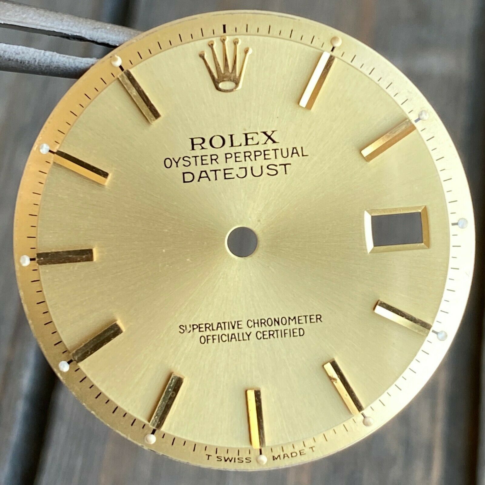 Original Rolex Datejust Two-Tone Champagne Index Pie-Pan Dial - luxuriantconcierge