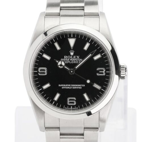 Rolex Explorer 114270 Stainless Steel Black Dial Oyster Band Watch W/ Paper - luxuriantconcierge