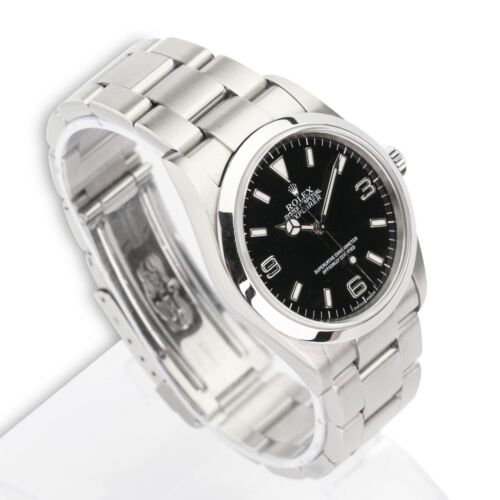 Rolex Explorer 114270 Stainless Steel Black Dial Oyster Band Watch W/ Paper - luxuriantconcierge